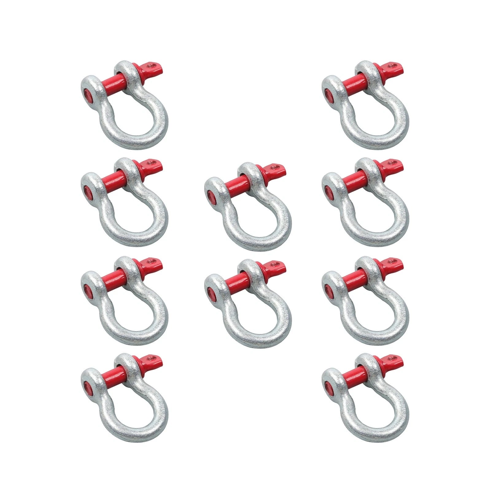Set of 10 D Ring Anchor Shackles 3/8" with Clevis Screw Pin