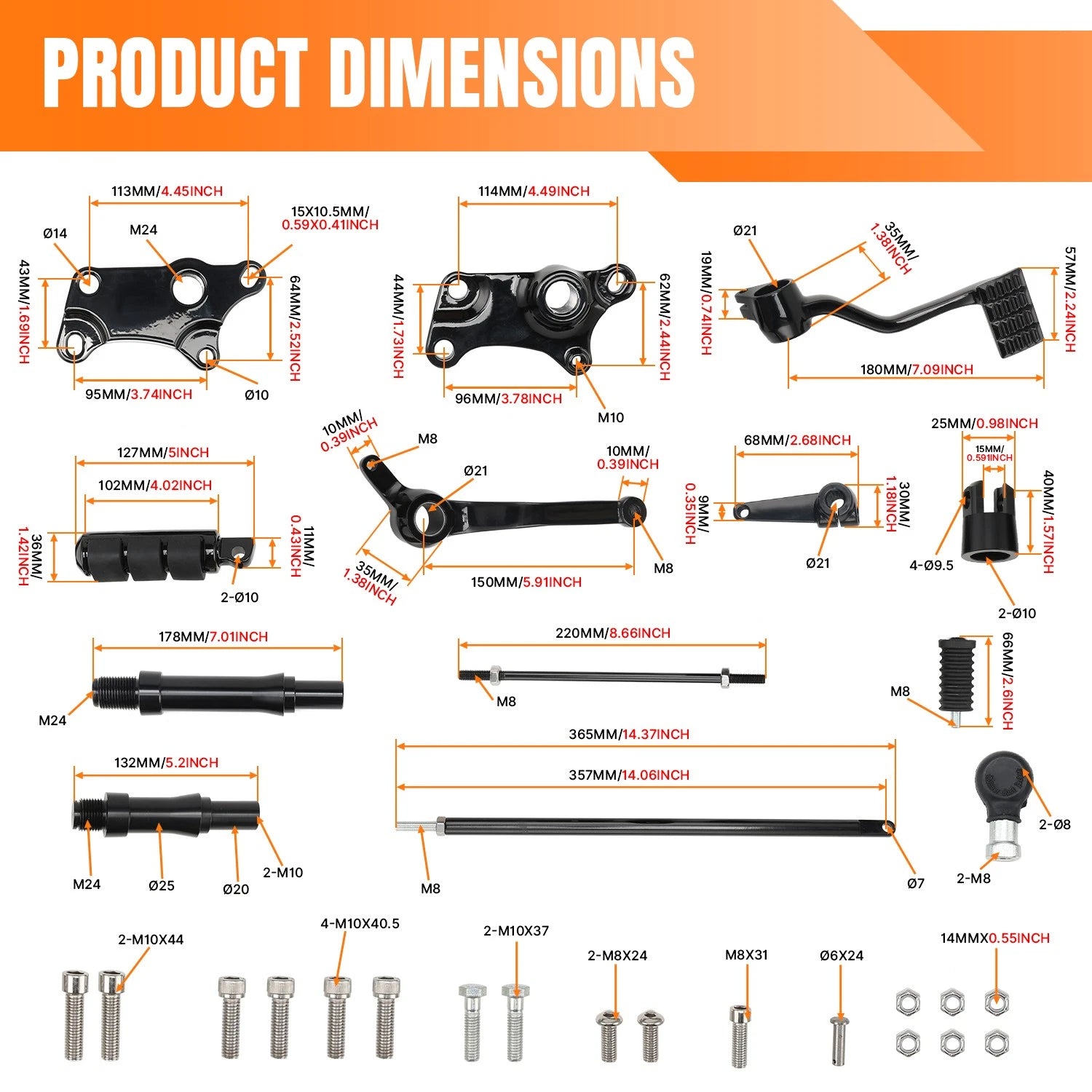 Forward Controls Foot Pegs Linkages for Harley Sportster 883 1200 (1991–2003)