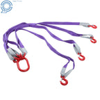 Set of 4 Lifting Slings Straps with Hooks for Heavy-Duty Rigging
