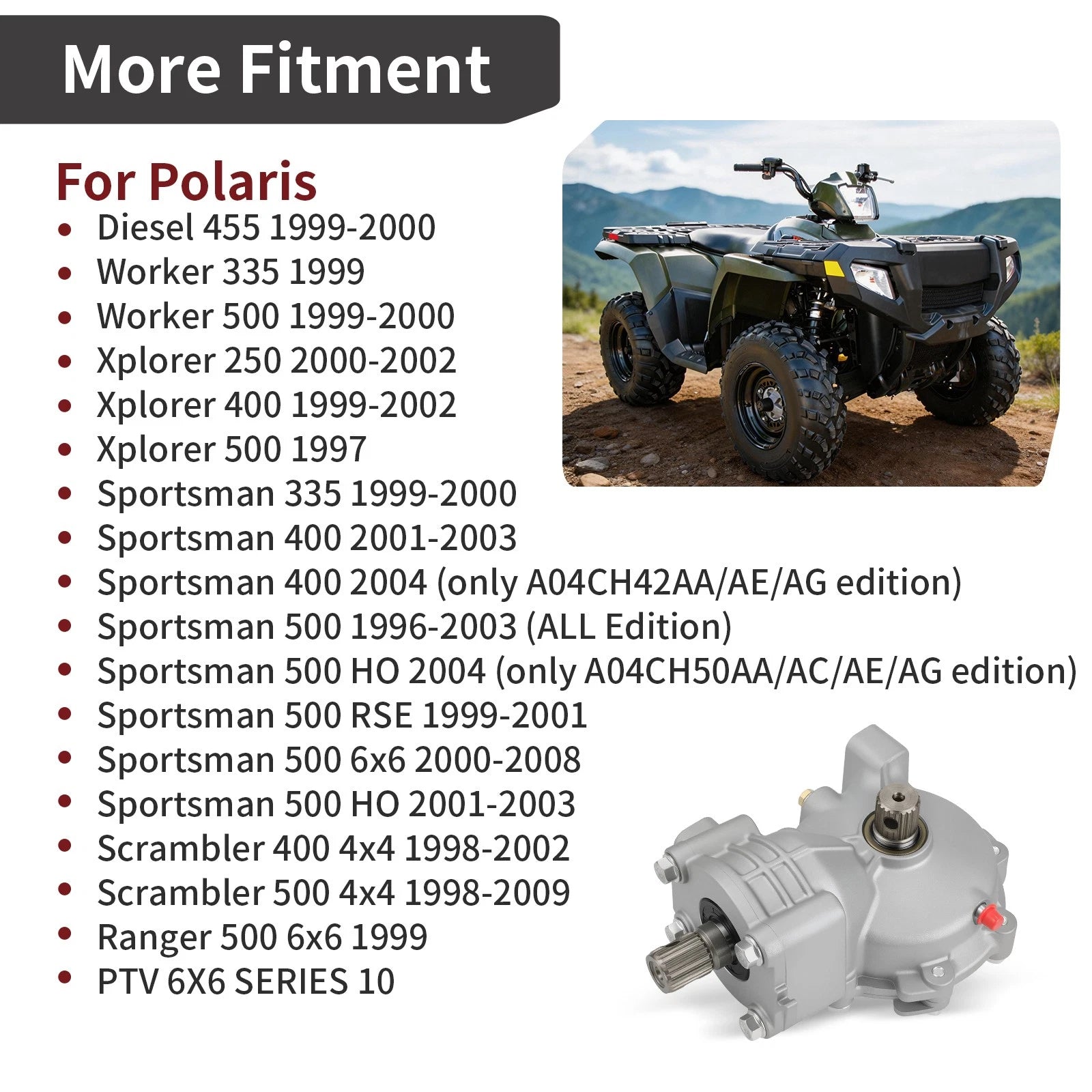 Front Differential for Polaris Sportsman Scrambler 400 500 (1996-2008)