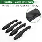 Car Door Handle Cover Trim for Honda Fit Jazz GK5 GP5 (2014–2018) Carbon Fiber Black