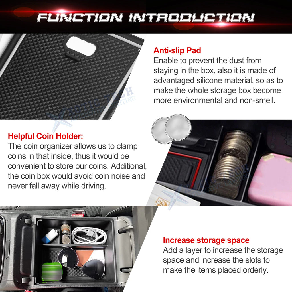 Central Armrest Box Storage Tray Organizer for Hyundai Tucson Hybrid (2022-2024)