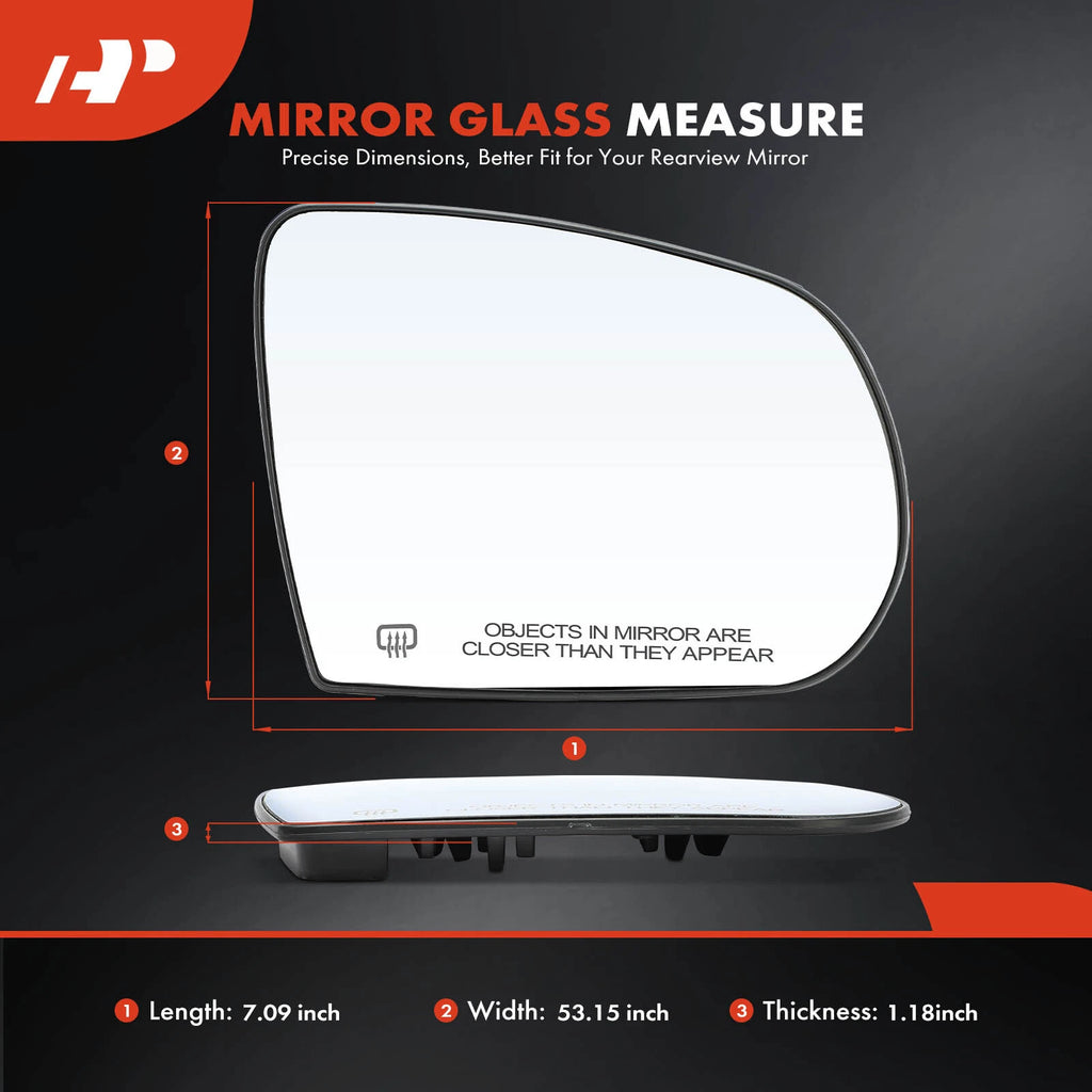 Heated Passenger Power Mirror Glass for Jeep Cherokee (2014–2023)