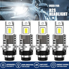 4X D2S D2R LED Headlight Bulbs for HID Xenon Conversion Kit (6000K)