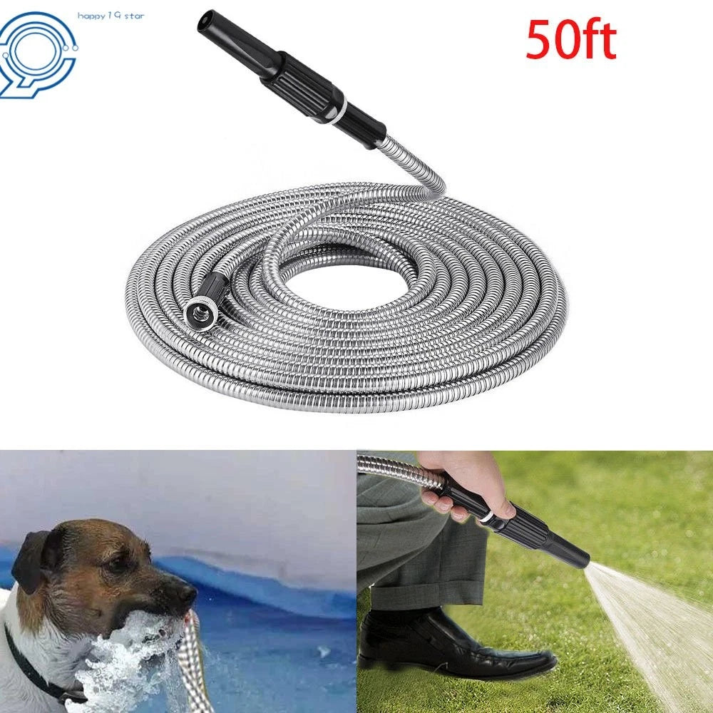 50FT Stainless Steel Flexible Water Hose for Garden