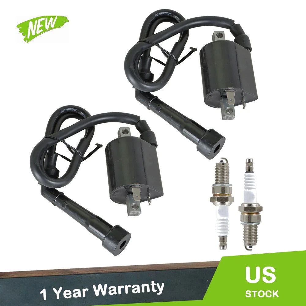 2X Ignition Coil & Spark Plug for Yamaha Virago 535 (1987–2000)