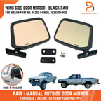 Black Side View Door Wing Mirrors for Nissan 720 Ute (1980-1986)