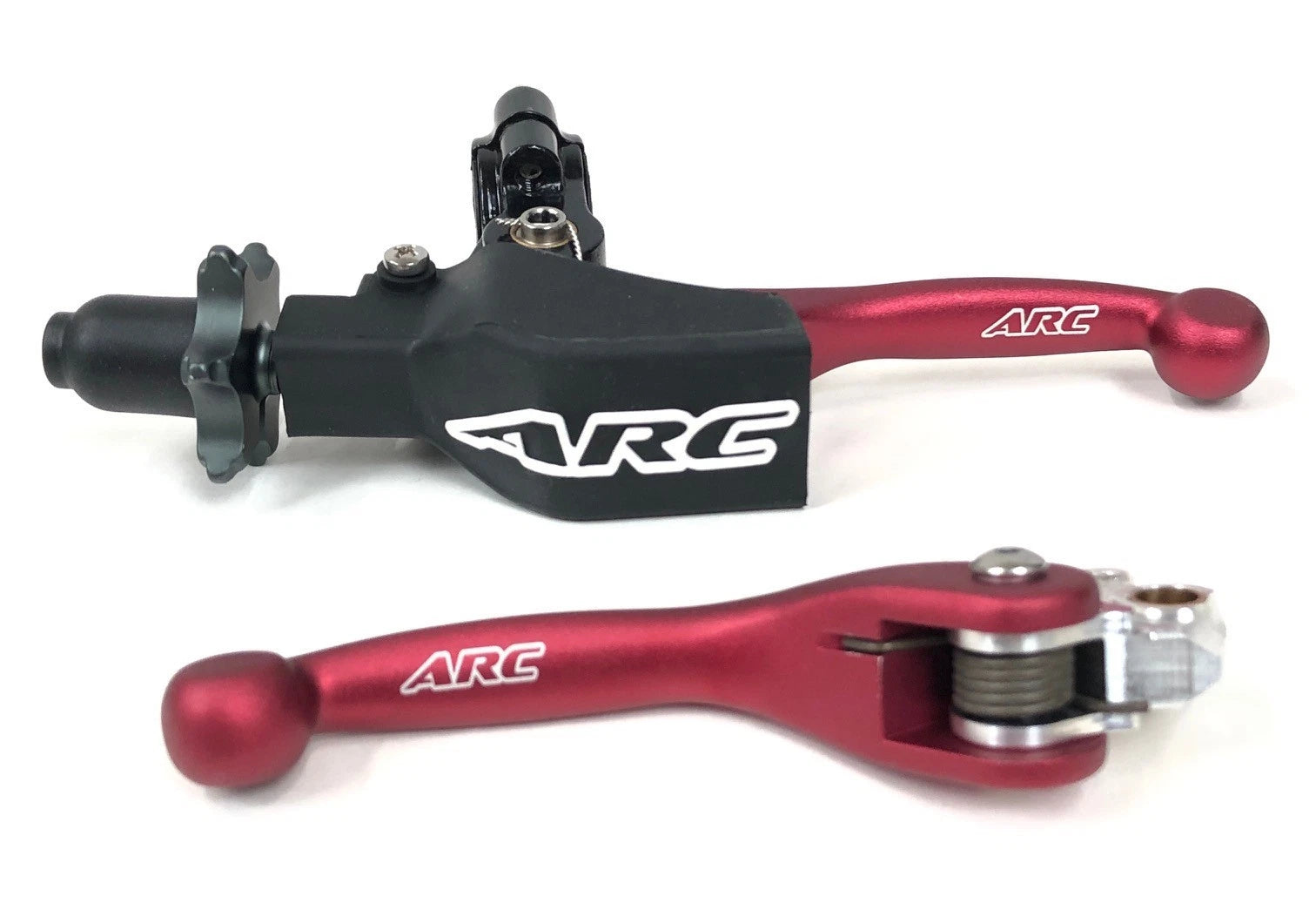 ARC Front Brake Clutch Perch Levers Set of 2 Aluminum Shorty Red for Honda CR 85-500