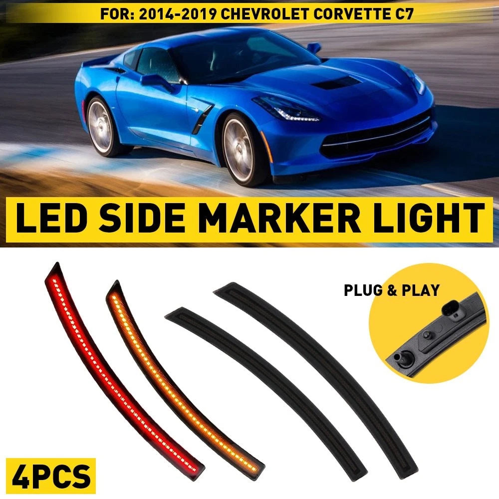Set of 4 LED Side Marker Lights for Chevrolet Corvette C7 (2014–2019)