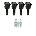 Set of 4 Ignition Coils & 4 Iridium Spark Plugs for Accent Rio Soul (2011–2019)