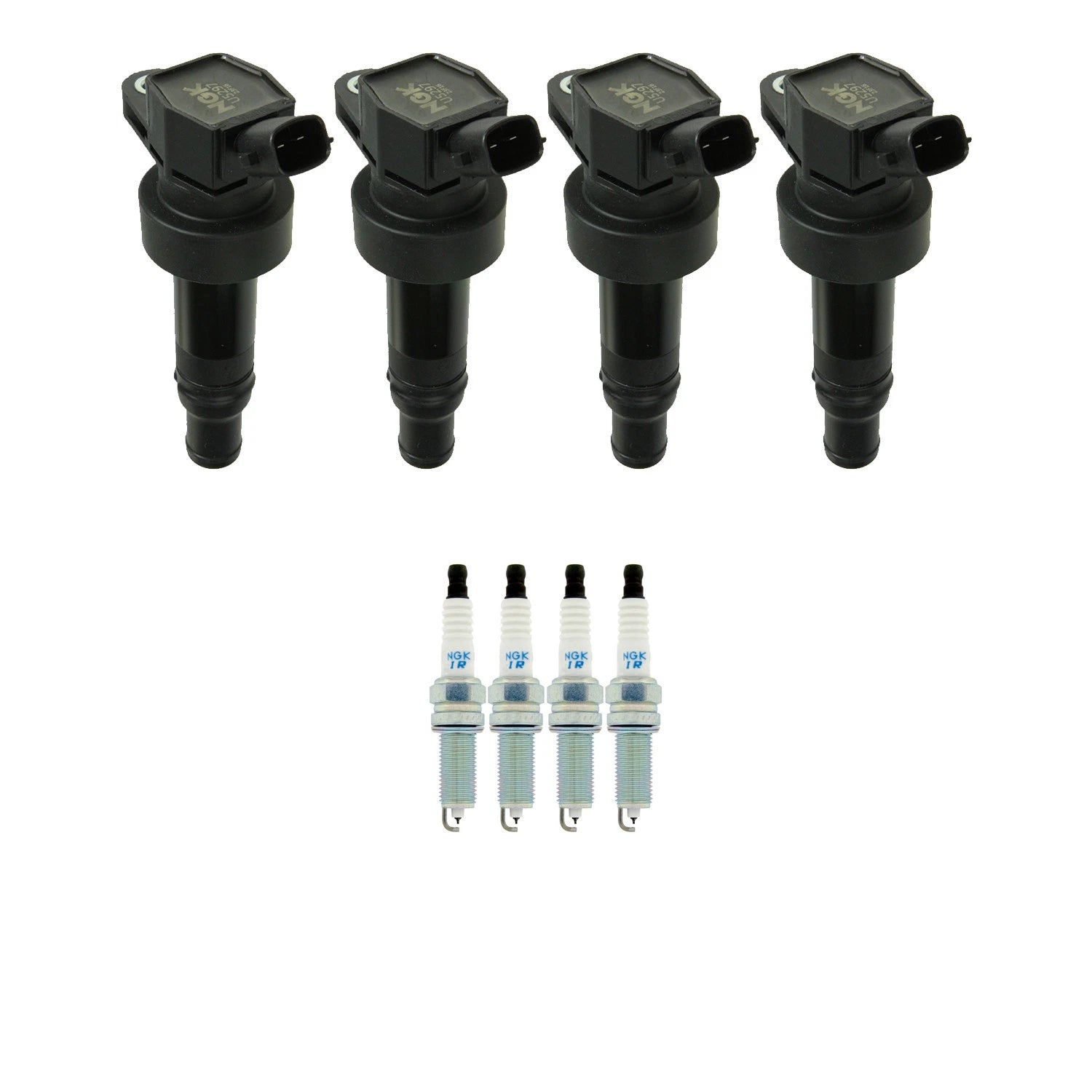 Set of 4 Ignition Coils & 4 Iridium Spark Plugs for Accent Rio Soul (2011–2019)