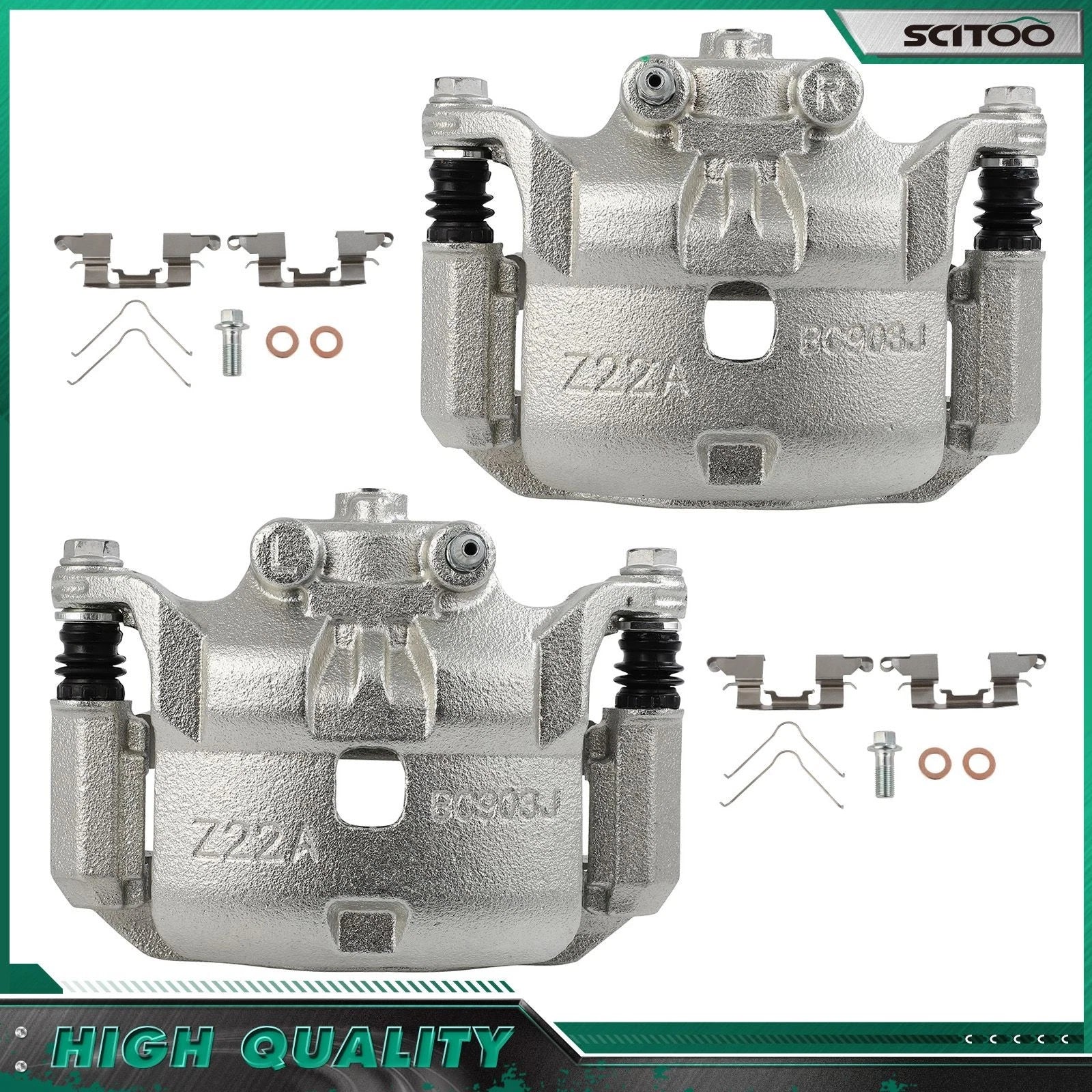 Front Pair Brake Calipers for Nissan March (2012–2015) w/ Bracket