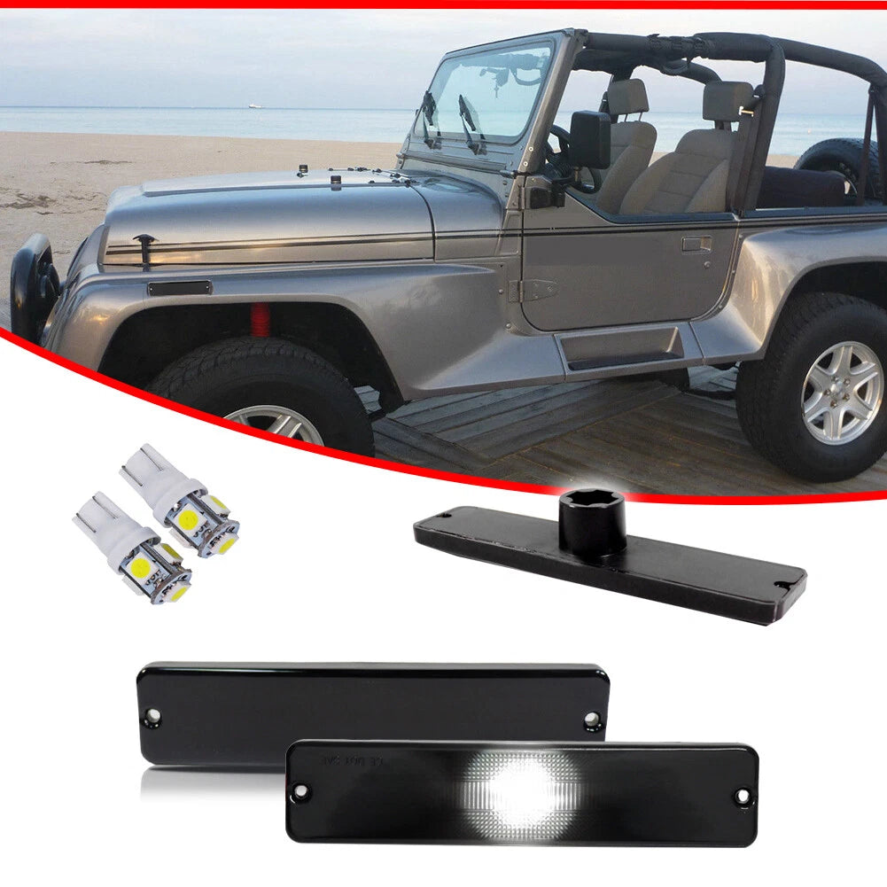 Smoked Lens LED Front Side Marker Lights for Jeep Wrangler (1987–1995)