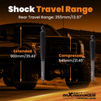 Extended Gas Shocks for Ford F-250 F-350 Super Duty (1999–2016) 5-7.5" Lift Kit