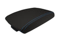 Console Lid Armrest Cover for Mazda 3 (2010–2013) Carbon Fiber Blue Stitch