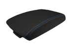 Console Lid Armrest Cover for Mazda 3 (2010–2013) Carbon Fiber Blue Stitch