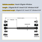 Set of 6 Gas Struts for Jeep Grand Cherokee (99–04)