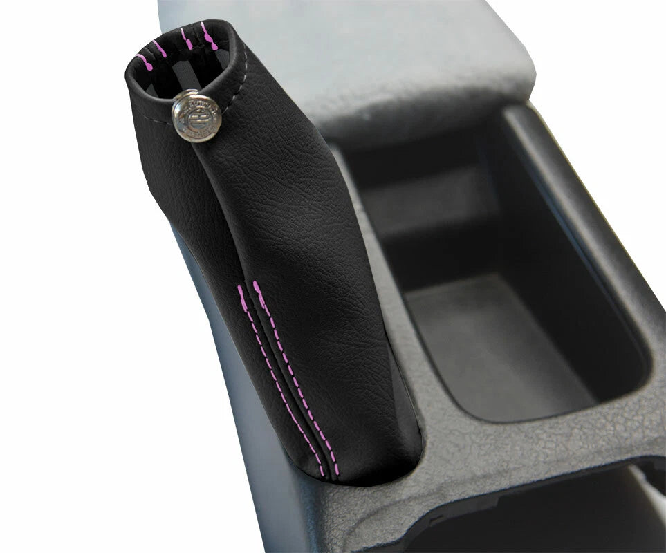 E Brake Boot Cover for Nissan Skyline R32 (1989–1993) Black Pink Stitch