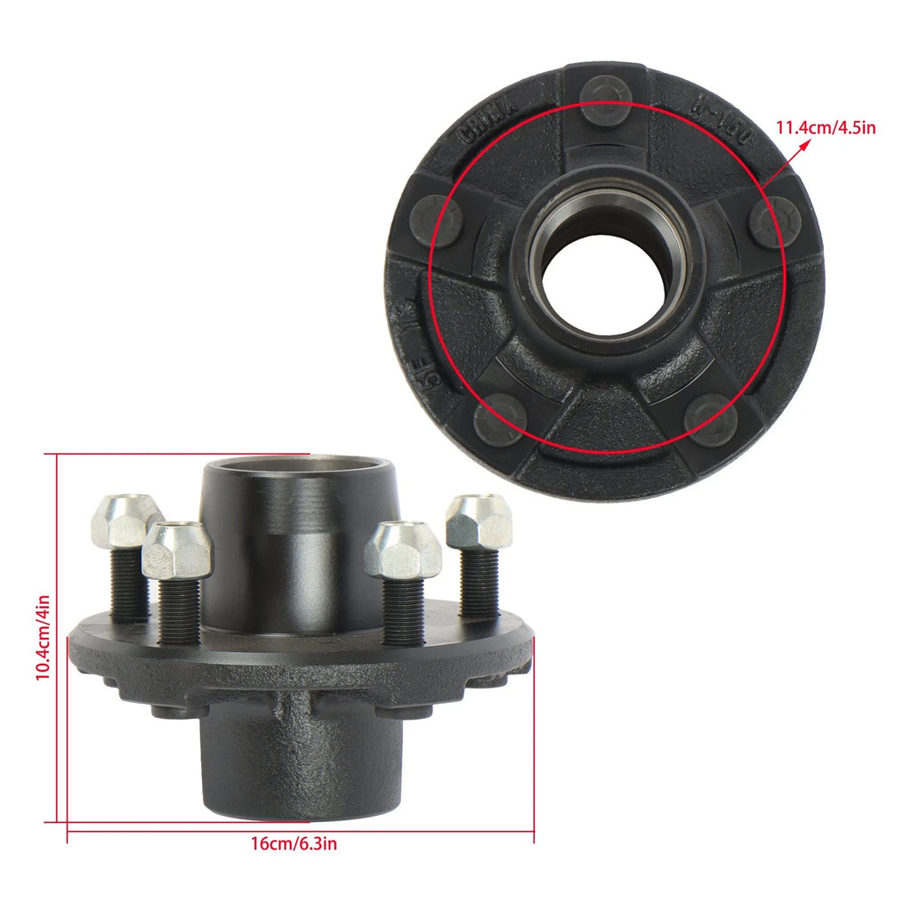 Trailer Hub Assembly Kit for 5 Bolt on 4-1/2 Inch Circle (Fits Various Models)