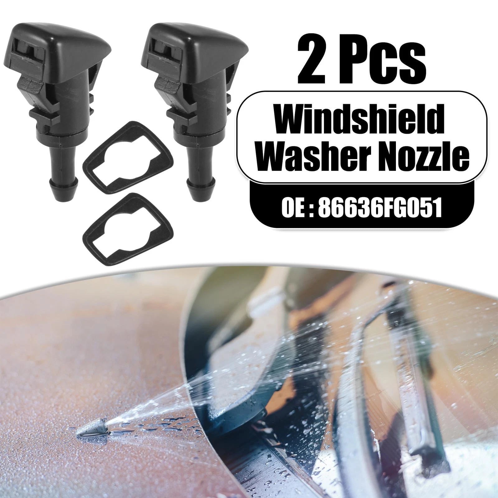 2X Windshield Washer Nozzles for Subaru Impreza (2008–2014) 86636FG051