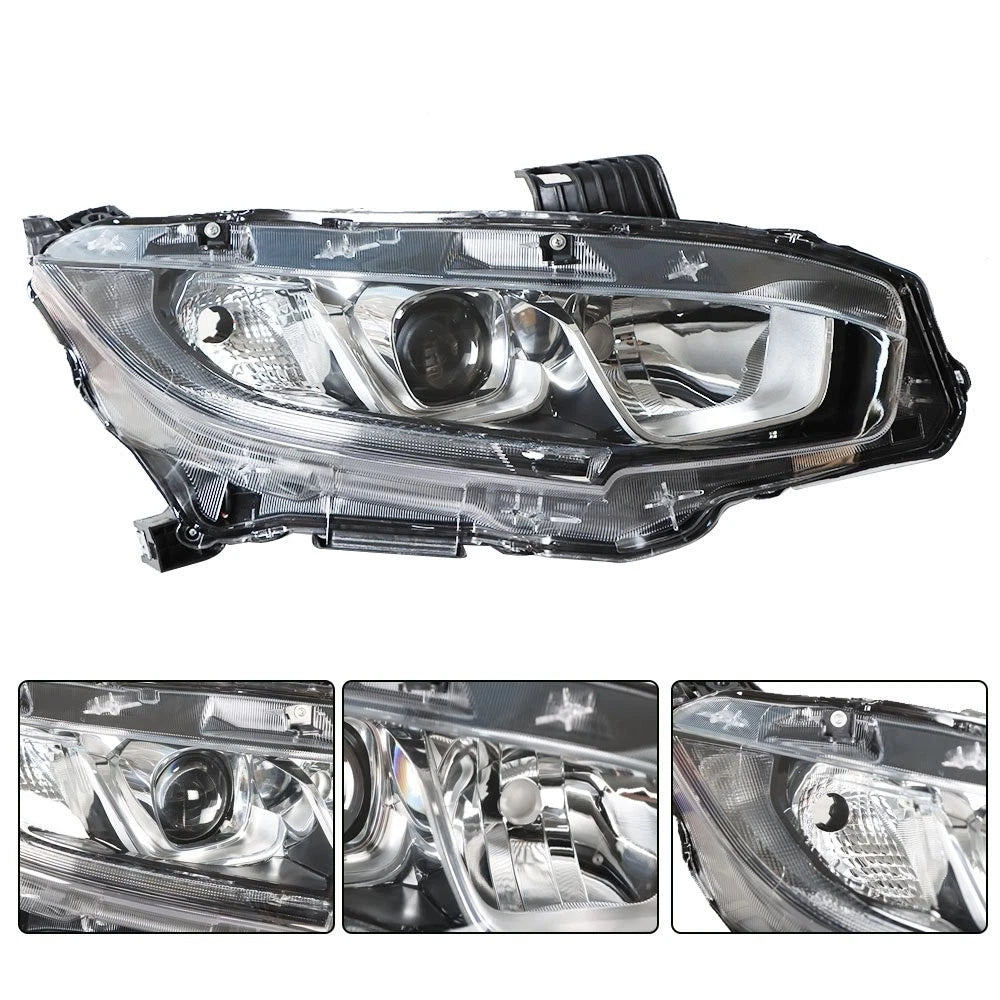 Halogen Projector Headlight for Honda Civic (2016–2018) Right Side