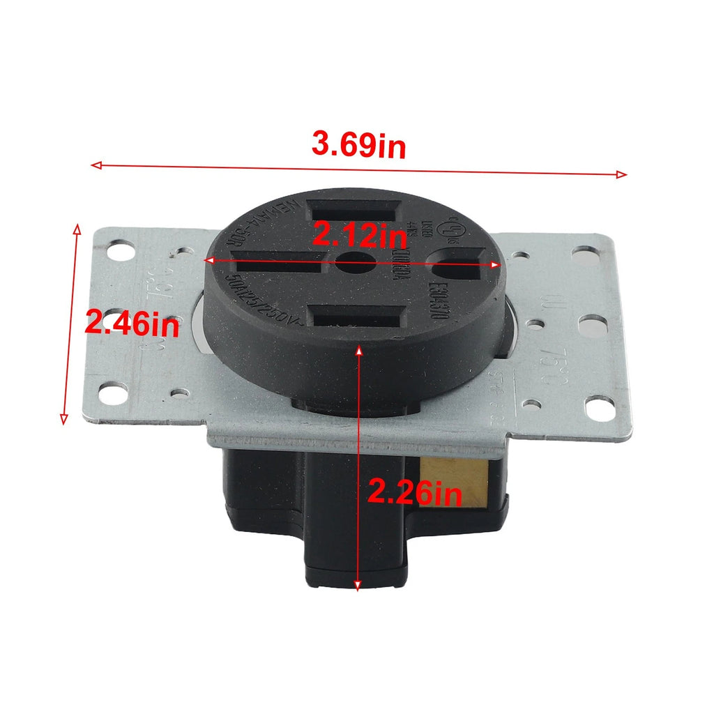 Flush Mount Receptacle 50A 125/250V for Commercial/Industrial Use