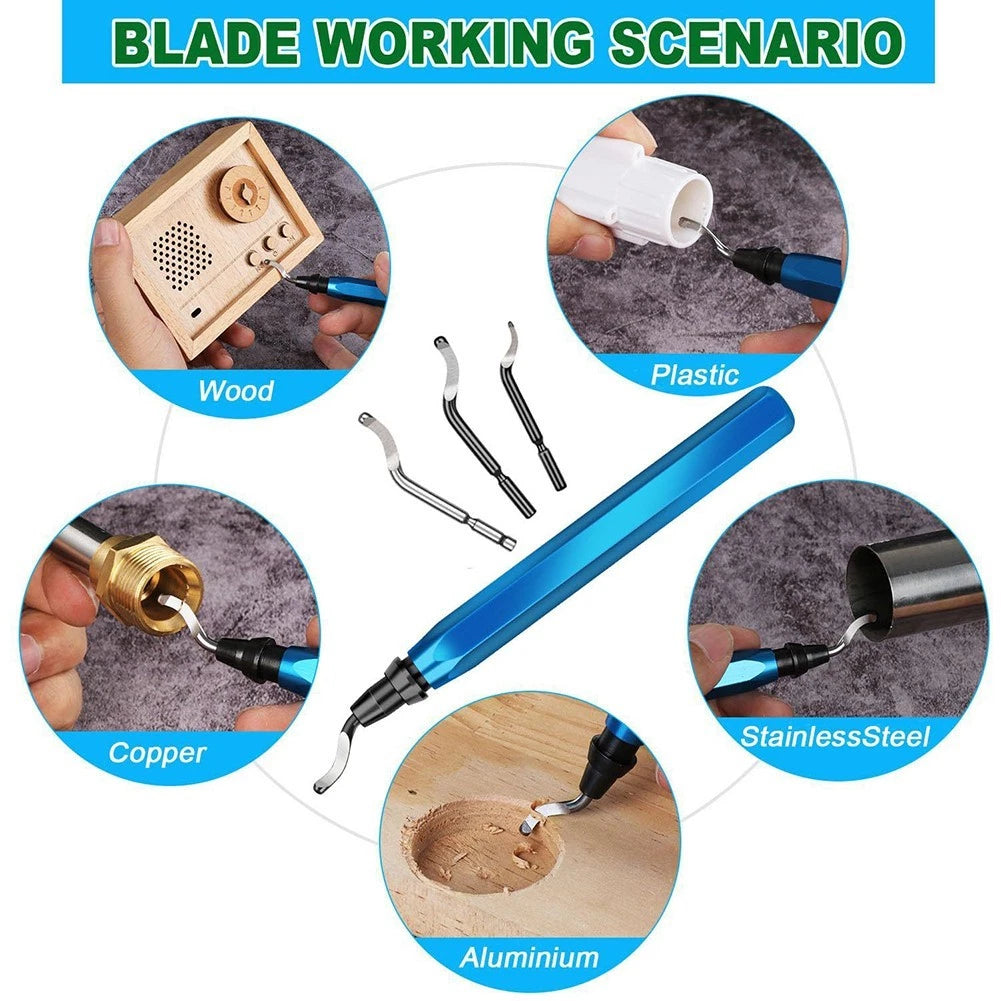 Deburring Set for 3D Printing with Hardened Alloy Steel Files and Blades