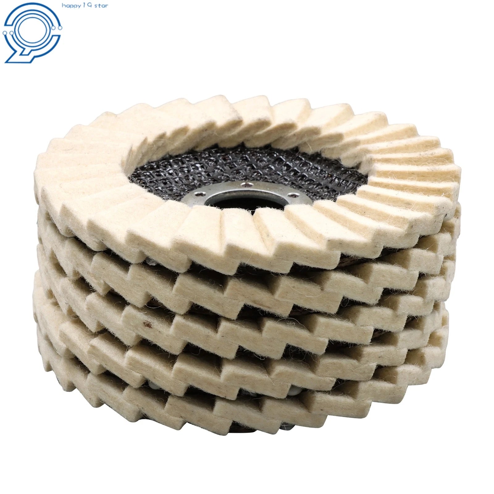 5 Pack Wool Felt Flap Discs for Buffing and Polishing Wheels (4-1/2")