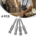 Set of 4 Magnetic Hex Shank Screwdriver Bits for Y1 Y2 (50mm)