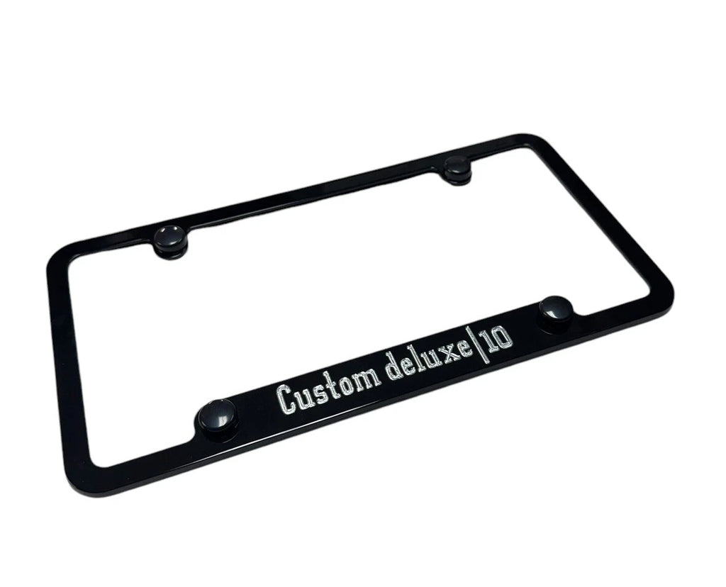 License Plate Frame Engraved Chevrolet Custom Deluxe Front (2010–2019)