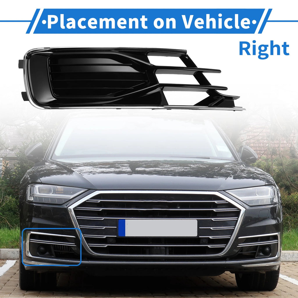 1 Pc Fog Light Grill for Audi A6 (2016–2018) No. 4G0807682AE Black