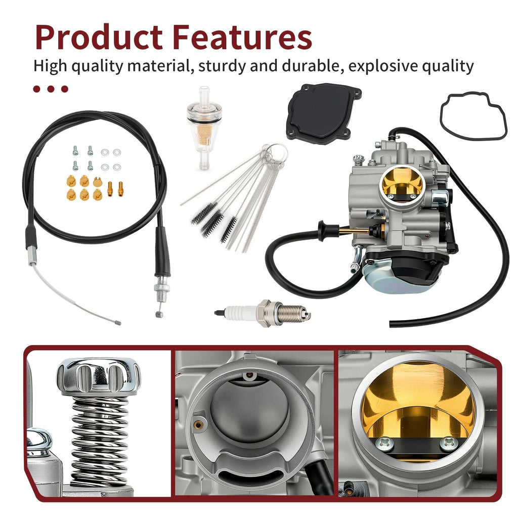 Carburetor & Throttle Cable for Yamaha Bear Tracker 250, Wolverine 350 (1999–2006)