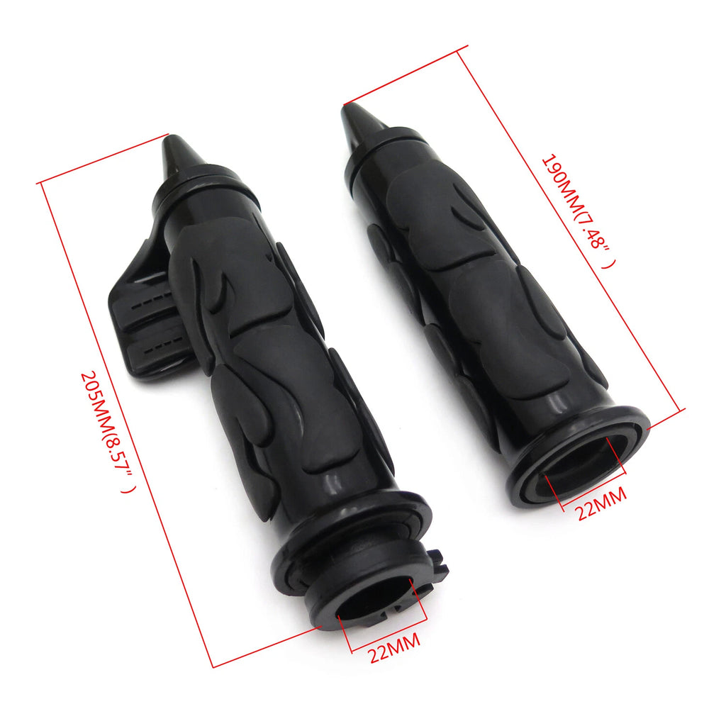 Black Flame Spike Handle Bar Grip 7/8" for Honda Suzuki Kawasaki (Y)