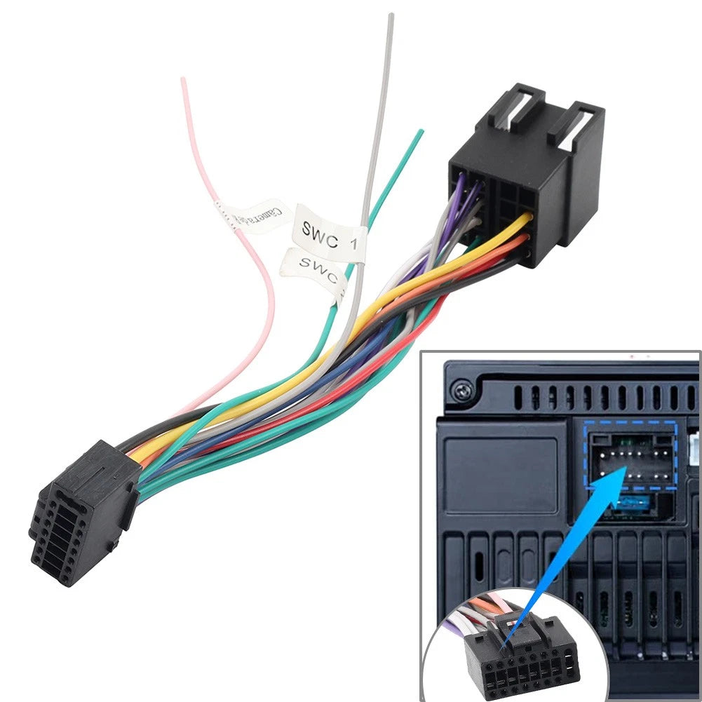 16 Pin ISO Wiring Harness Connector Adapter for Android Car Stereo (2010–2023)