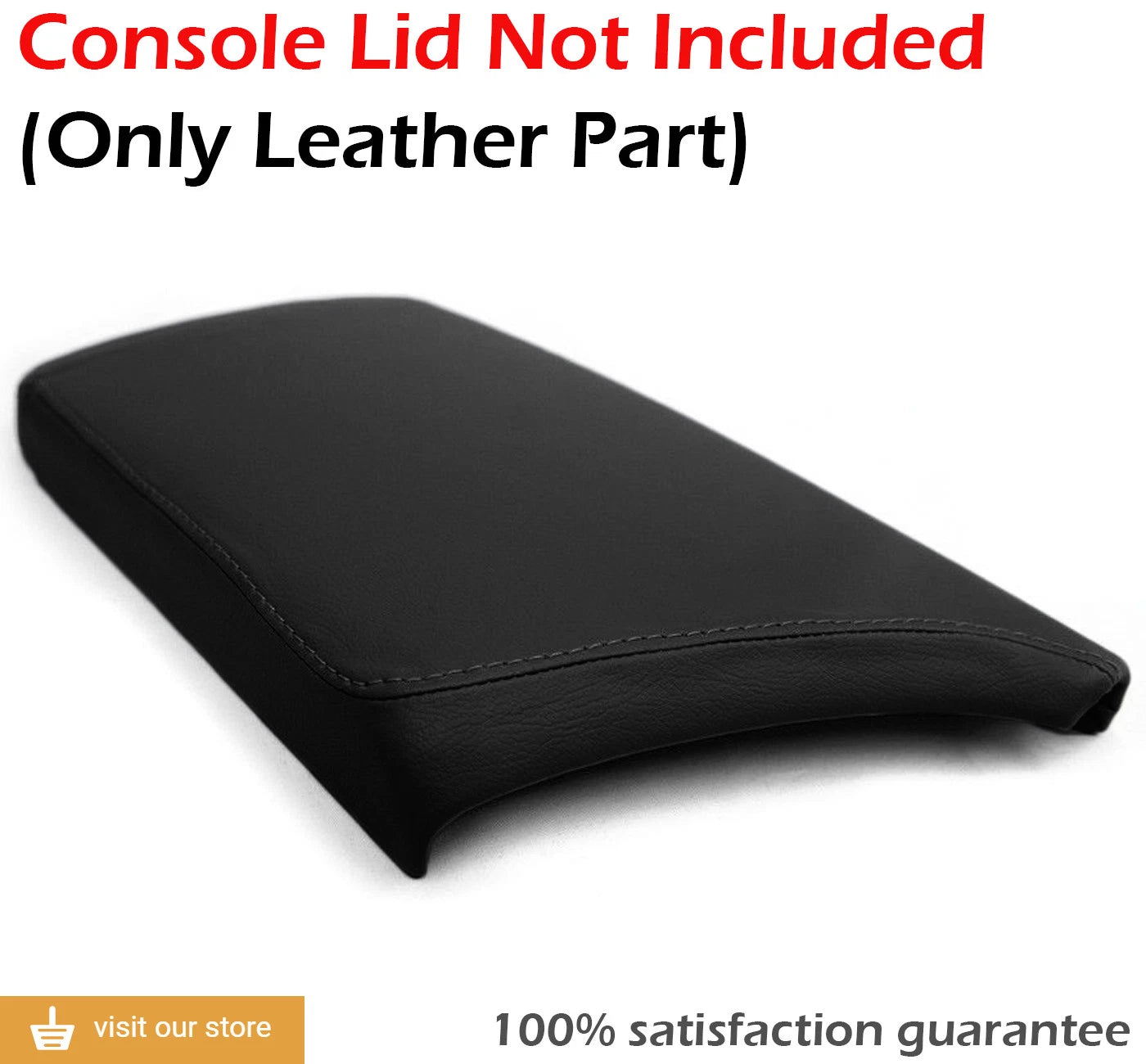 Center Console Lid Armrest Cover for Cadillac CTS (2015–2019) Black PVC Leather