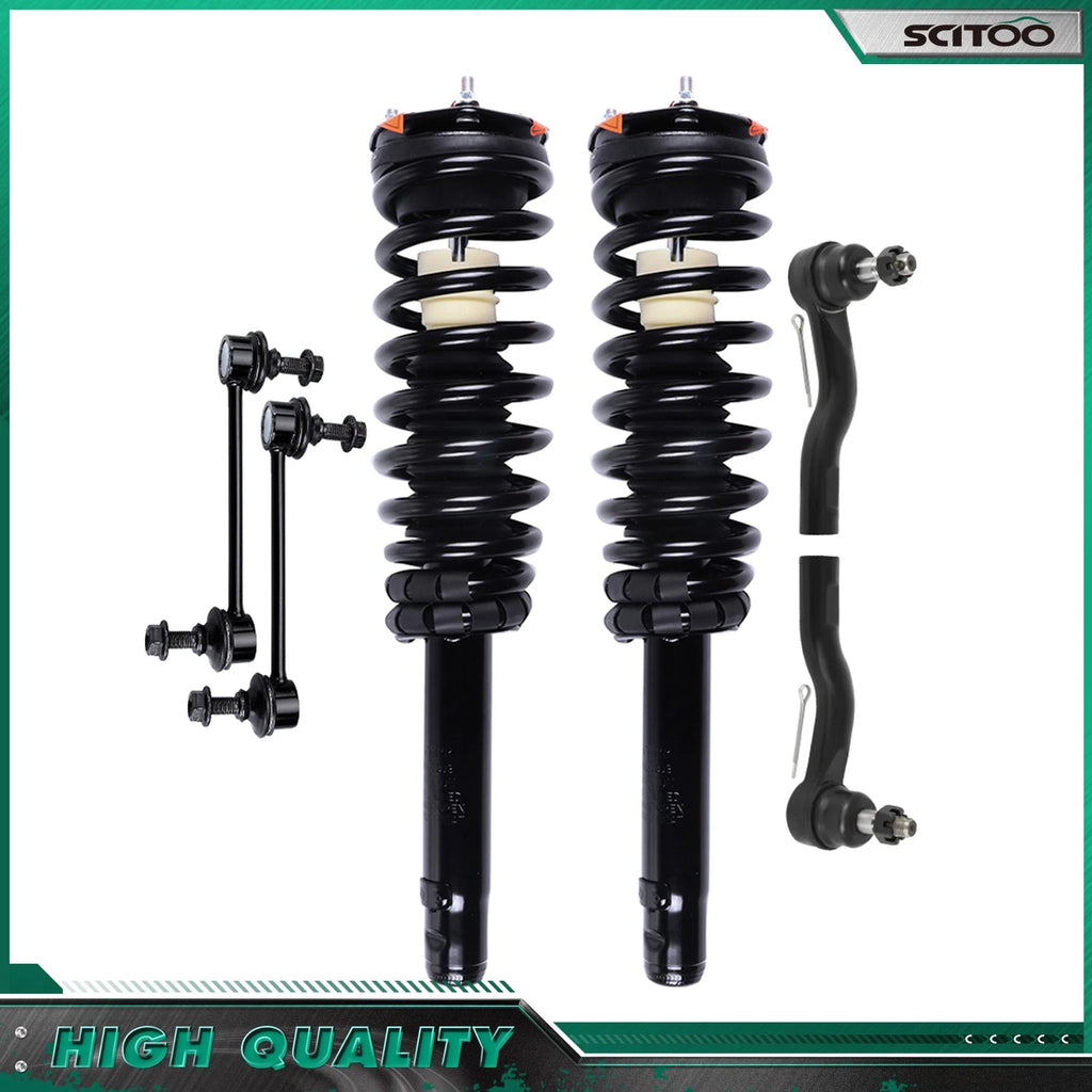Set of 6 Front Struts, Springs, Sway Bar & Outer Tie Rods for Ford Fusion (2010–2012)