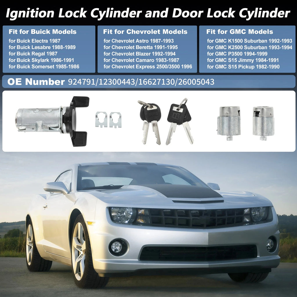 Ignition Lock Cylinder and Door Lock for Chevrolet Camaro (No. 924791/12300443)