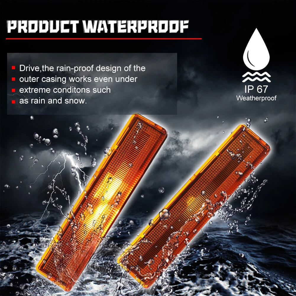 Set of 2 Amber LED Side Marker Lights for Ford Bronco F150 F250 F350
