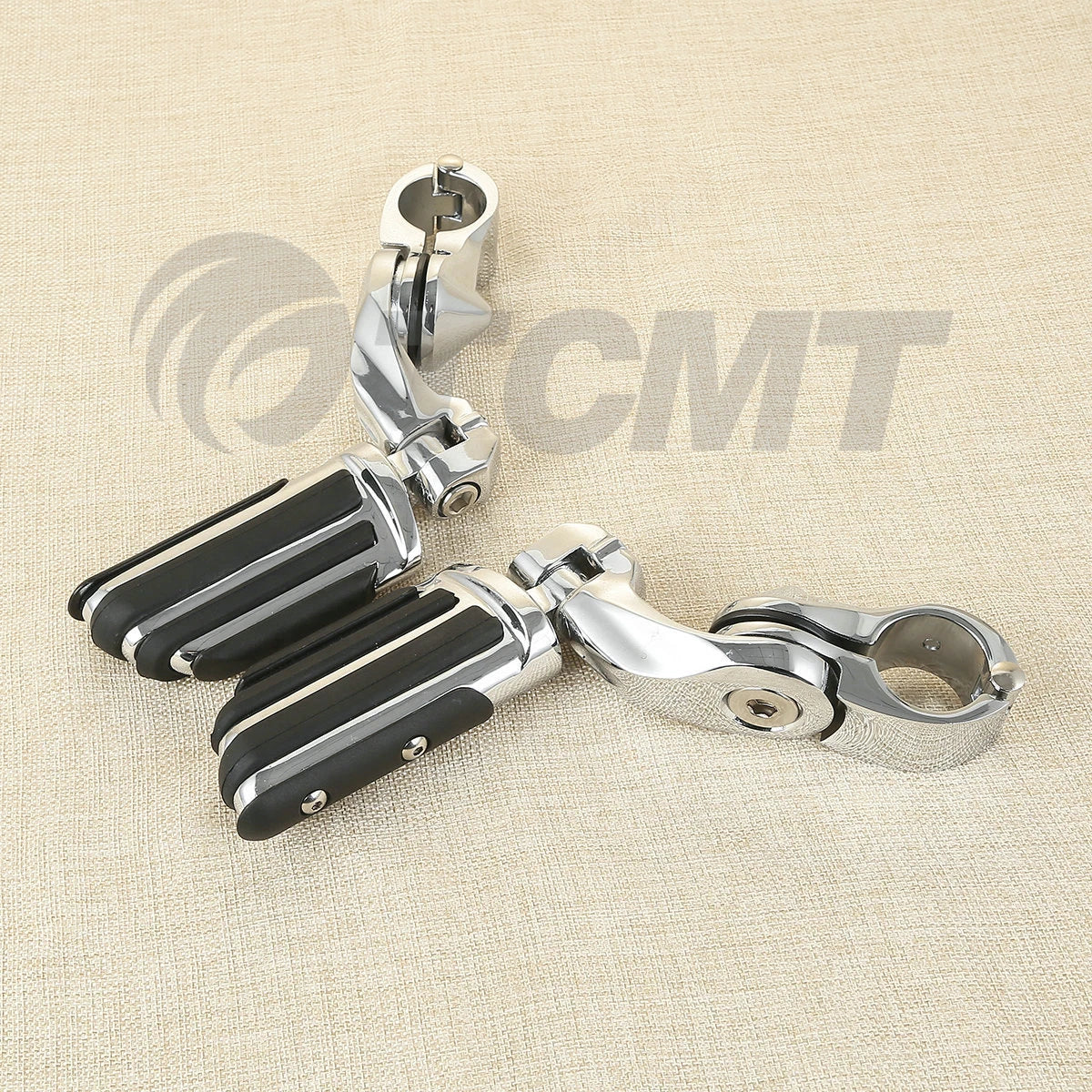 1-1/4" Short Angled Mount Highway Engine Guard Footpegs for Harley Touring