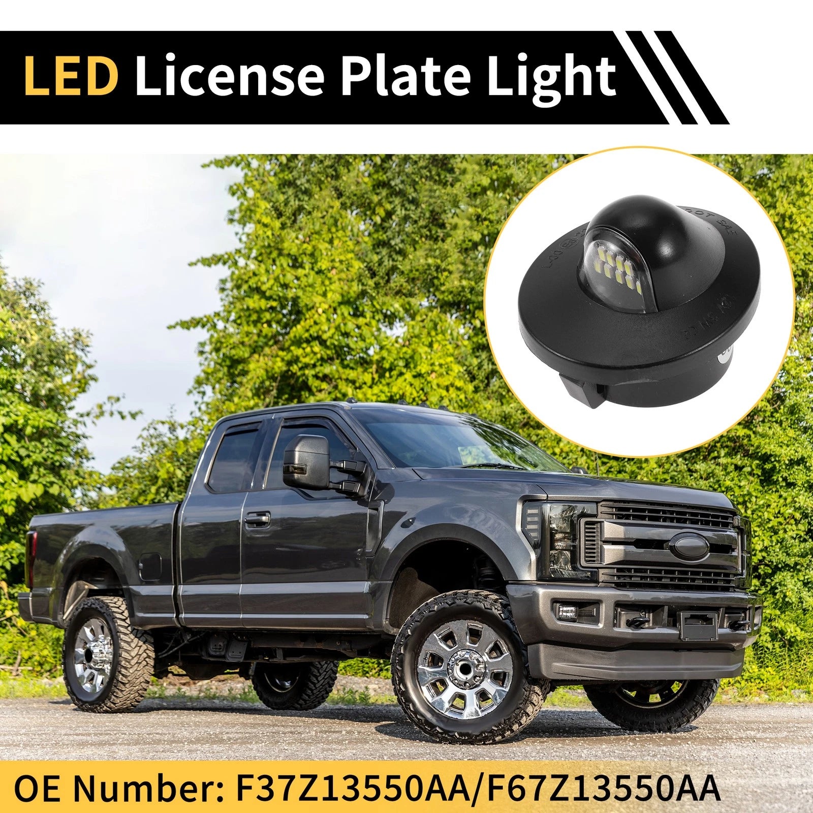 2X License Plate Light for Ford F-150 F-250 F-350 (1990–2001) Clear Lens