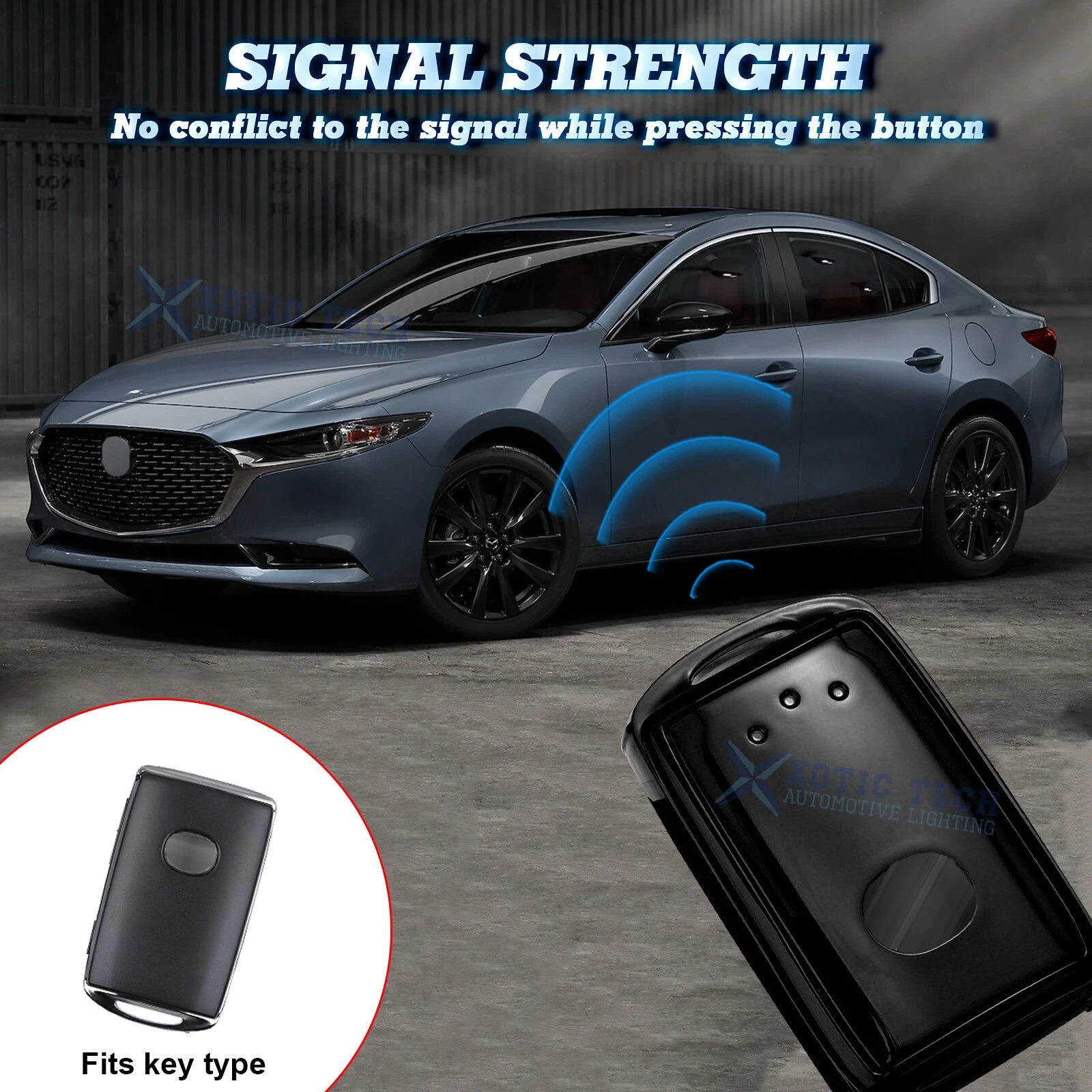 Black Soft TPU Remote Key Fob Cover for Mazda CX-9 (2020-2023)