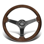 NRG RST-036BK-BKW 350mm 3" Deep Dish Mahogany Wood Steering Wheel for Universal