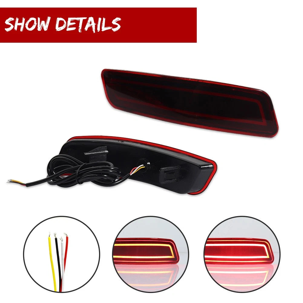 2X Red LED Rear Reflector Tail Lights for Lexus ES (2013–2018)