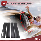 Door Pillar Window Trim for Ford F150 (2015–2020) Black Carbon Fiber