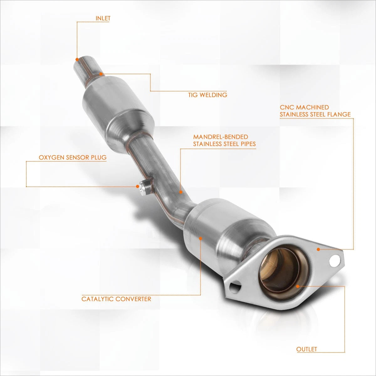 Bolt-On Center Exhaust Catalytic Converter Bend Pipe for Toyota Prius (2004–2009)