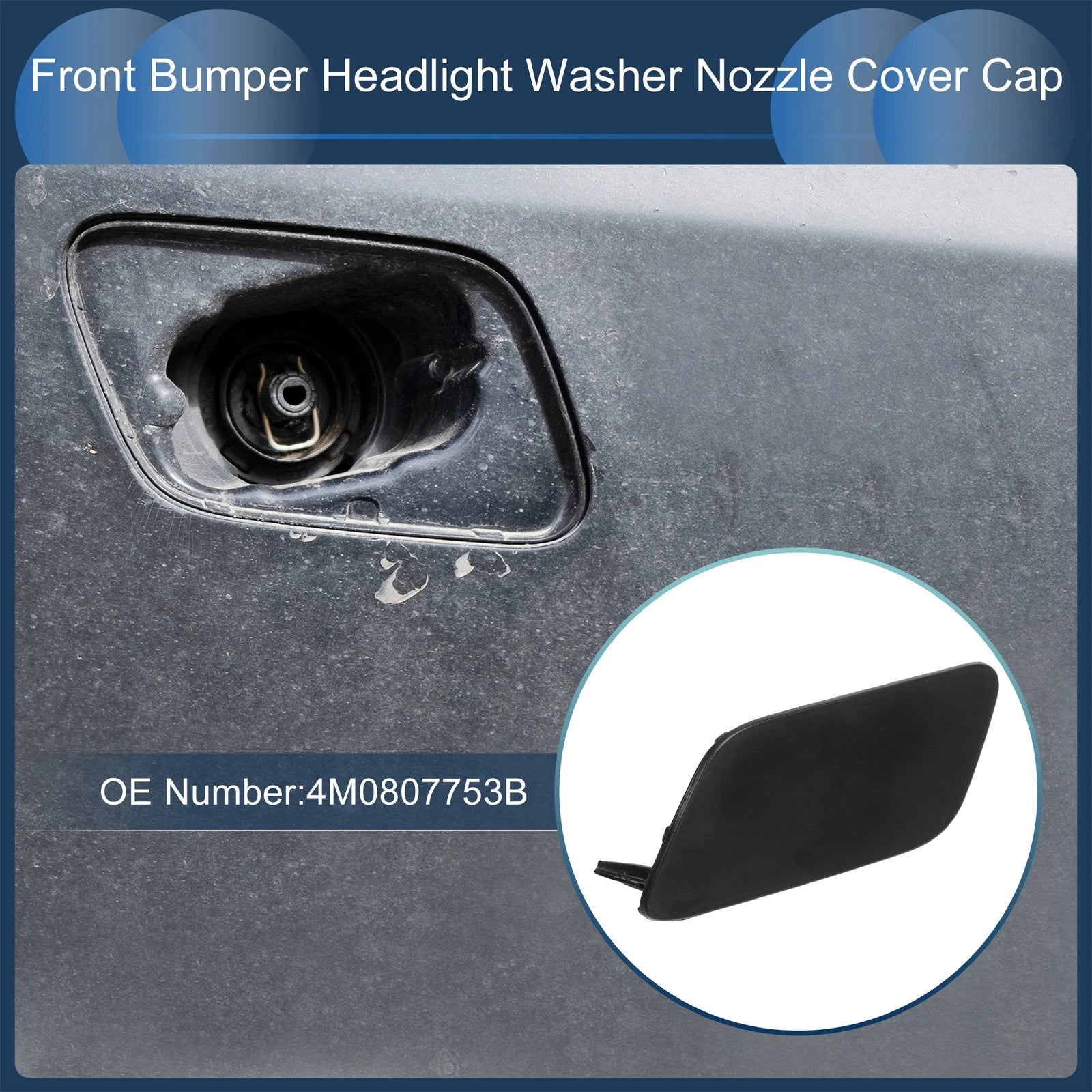 Front Left Washer Nozzle Cover Cap for Audi Q7 (2017–2019) 1 Pcs