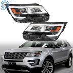 2X Halogen LED DRL Headlight for Ford Explorer Limited/XLT/Platinum (2016–2018)