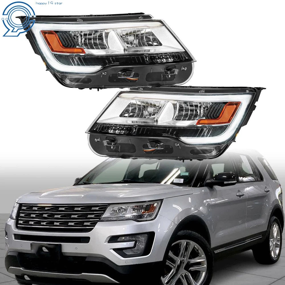 2X Halogen LED DRL Headlight for Ford Explorer Limited/XLT/Platinum (2016–2018)