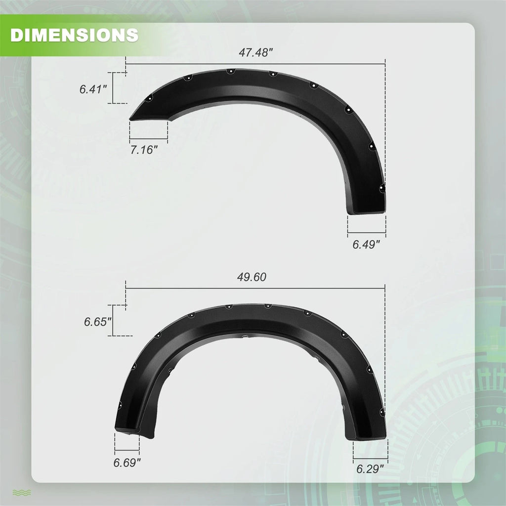 Set of 4 Pocket Style Fender Flares for Ford F250 F350 Super Duty (1999–2007)