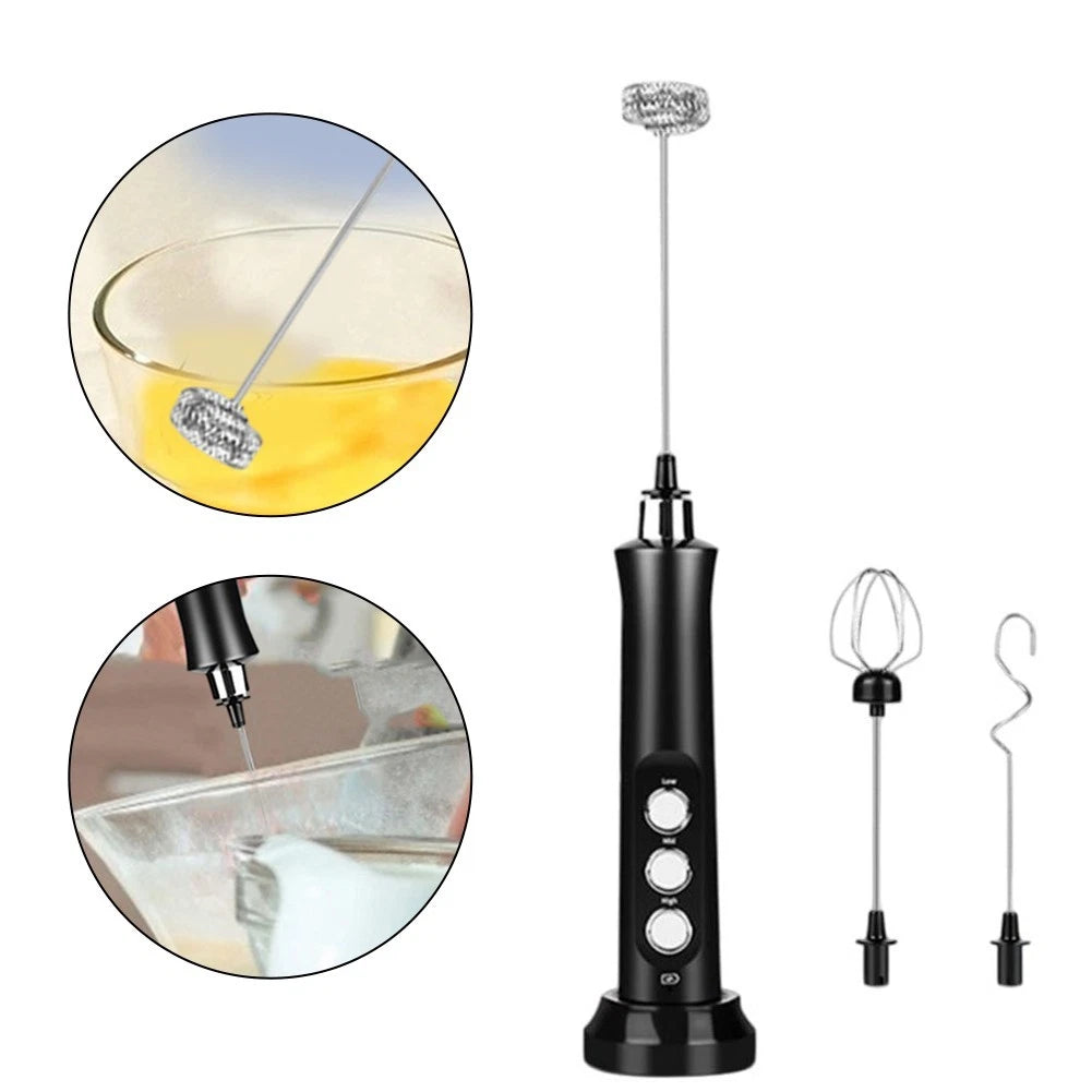 Electric Whisk for Creamy Milk Foam (USB Powered, Adjustable Speeds)